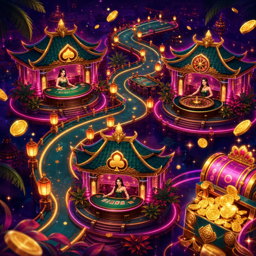 Ilustrasi peta belajar Gurita168: Dari Live Casino ke Baccarat dan Blackjack